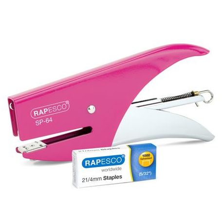 RAPESCO Tűzőgép, kézi, 21/4, 12 lap, RAPESCO "SP-64", rózsaszín