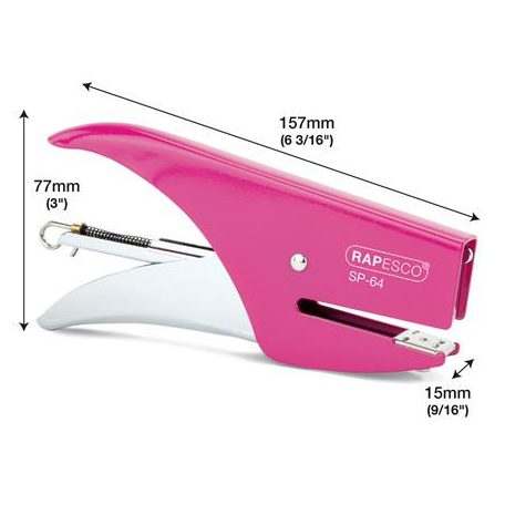 RAPESCO Tűzőgép, kézi, 21/4, 12 lap, RAPESCO "SP-64", rózsaszín