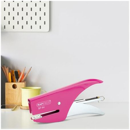 RAPESCO Tűzőgép, kézi, 21/4, 12 lap, RAPESCO "SP-64", rózsaszín