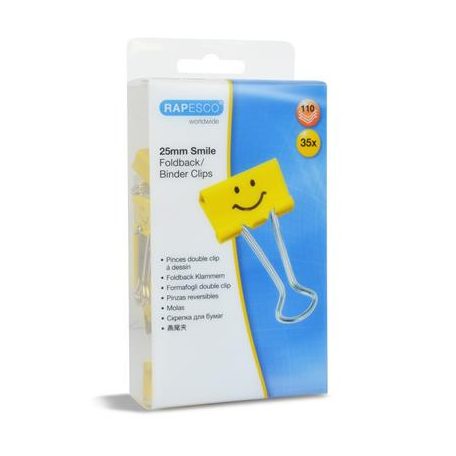 RAPESCO Bindercsipesz, 25 mm, RAPESCO, "Fun", sárga