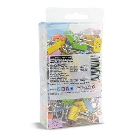 RAPESCO Bindercsipesz, 19 mm, RAPESCO, "Fun", vegyes színek