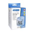 RAPESCO Hegyező, kétlyukú, asztali, elemes, USB töltővel, RAPESCO"PS12-USB", világoskék