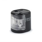 RAPESCO Hegyező, kétlyukú, asztali, elemes, USB töltővel, RAPESCO"PS12-USB", fekete