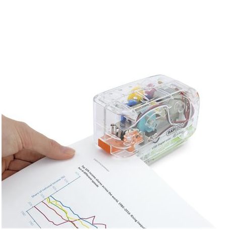 RAPESCO Tűzőgép, 26/6, 15 lap, elemes, USB töltővel, RAPESCO "626EL", átlátszó