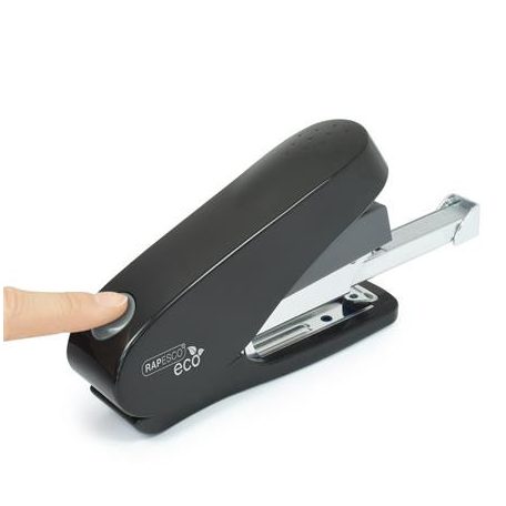 RAPESCO Tűzőgép, 24/6-8, 26/6-8, 50 lap, könnyített tűzés, antibakteriális, RAPESCO " ECO Luna Less Effort", fekete