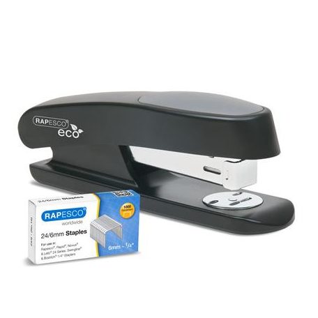 RAPESCO Tűzőgép, 24/6, 20 lap, antibakteriális, RAPESCO "Germ-Savvy ECO Sting Ray", fekete