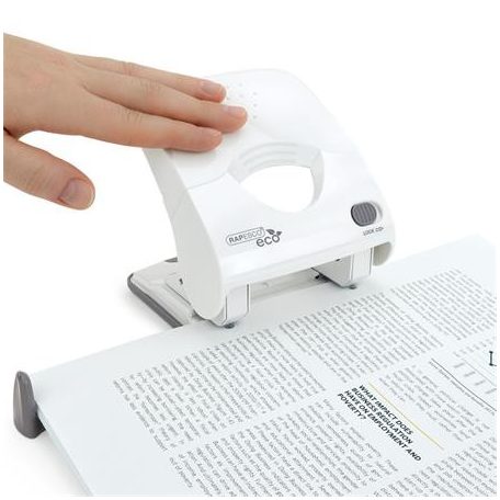 RAPESCO Lyukasztó, kétlyukú, 30 lap, könnyített lyukasztás, RAPESCO "ECO X5", fehér