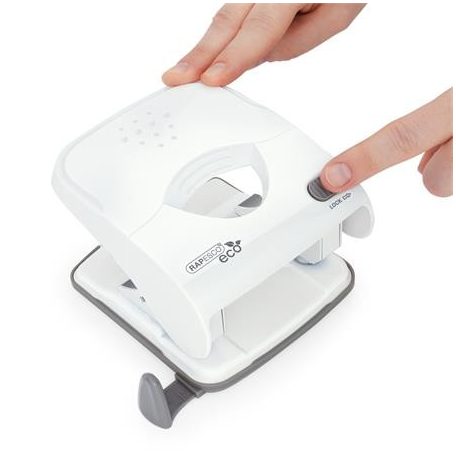 RAPESCO Lyukasztó, kétlyukú, 30 lap, könnyített lyukasztás, RAPESCO "ECO X5", fehér