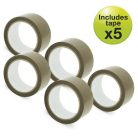 RAPESCO Csomagzáró gép, RAPESCO "Germ-Savvy® 960", 5 db barna csomagolószalaggal, 1 db késsel