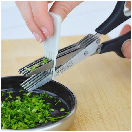 RAPESCO Olló, konyhai, 20 cm, fűszer és papíraprító, 5 penge, RAPESCO