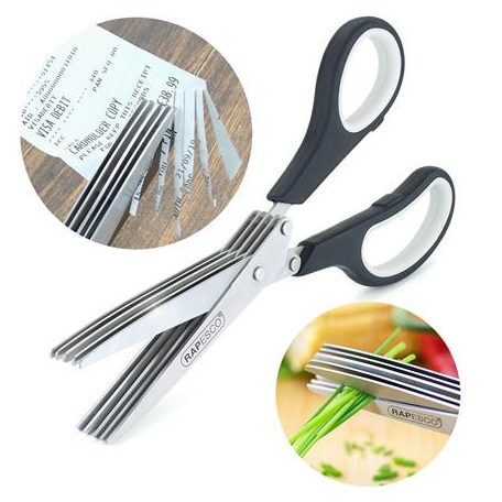 RAPESCO Olló, konyhai, 20 cm, fűszer és papíraprító, 5 penge, RAPESCO