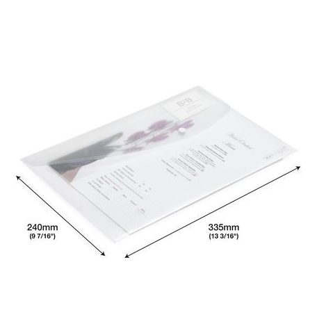 RAPESCO Irattartó tasak, A4+, patentos, RAPESCO "Eco", áttetsző