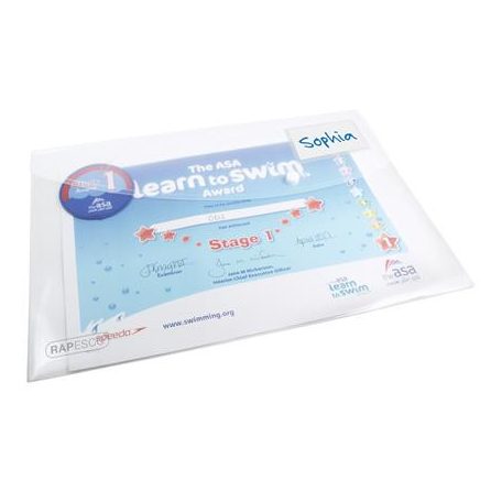 RAPESCO Irattartó tasak, A4+, patentos, RAPESCO "Eco", áttetsző