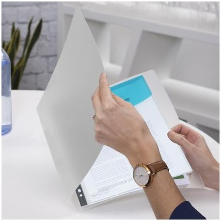 RAPESCO Irattartó tasak, A4+, lefűzhető, patentos, RAPESCO "Eco", áttetsző vegyes színek