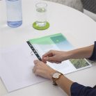 RAPESCO Irattartó tasak, A4+, lefűzhető, patentos, RAPESCO "Eco", áttetsző vegyes színek