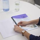 RAPESCO Irattartó tasak, A4+, lefűzhető, patentos, RAPESCO "Eco", áttetsző vegyes színek