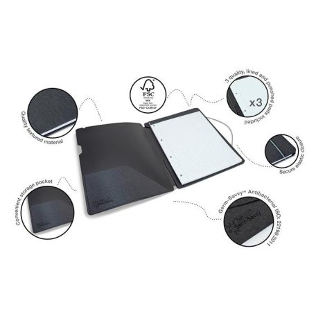 RAPESCO Konferencia mappa, A4, antibakteriális, PP, RAPESCO, fekete