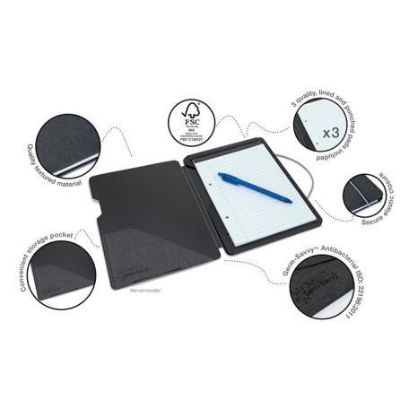 RAPESCO Konferencia mappa, A5, antibakteriális, PP, RAPESCO, fekete