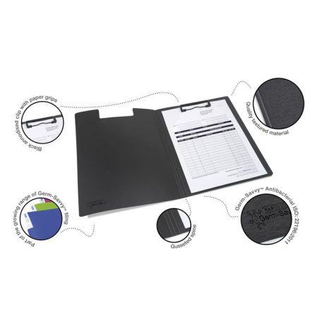 RAPESCO Felírótábla, antibakteriális, A4, RAPESCO "Germ-Savvy®", fekete