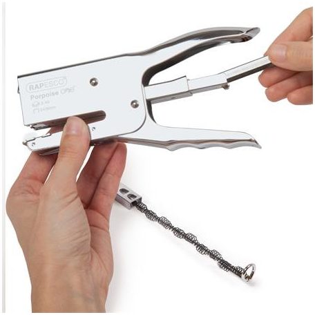 RAPESCO Tűzőgép, kézi, 24/8, 45 lap, fém, RAPESCO "Porpoise ONE", króm