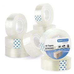   RAPESCO Ragasztószalag, 19 mm x 33 m, RAPESCO, 10 db,  áttetsző