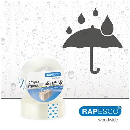 RAPESCO Ragasztószalag, 19 mm x 33 m, RAPESCO, 10 db,  áttetsző
