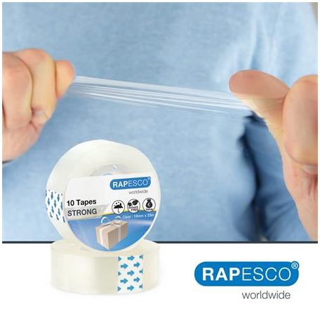 RAPESCO Ragasztószalag, 19 mm x 33 m, RAPESCO, 10 db,  áttetsző