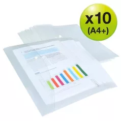   RAPESCO Irattartó tasak, A4+, PP, patentos, RAPESCO "Eco", áttetsző