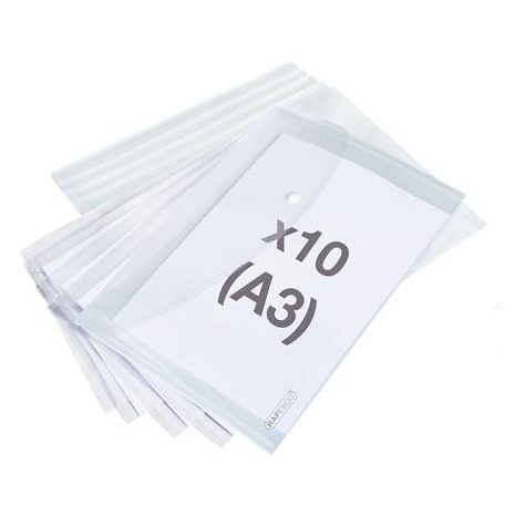 RAPESCO Irattartó tasak, A3, PP, patentos, RAPESCO "Eco", áttetsző