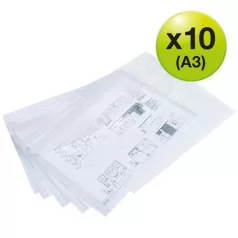   RAPESCO Irattartó tasak, A3, PP, patentos, RAPESCO "Eco", áttetsző