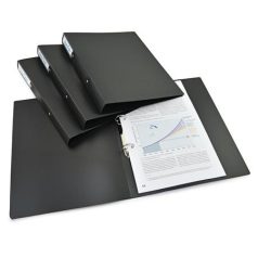   RAPESCO Gyűrűs könyv, 2 gyűrű, 38 mm, A4, PP, RAPESCO "Eco GRS Recycled", fekete