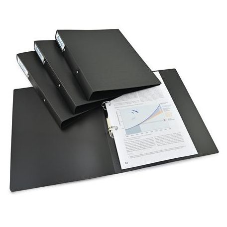RAPESCO Gyűrűs könyv, 2 gyűrű, 38 mm, A4, PP, RAPESCO "Eco GRS Recycled", fekete
