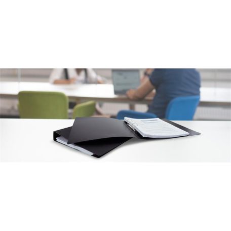 RAPESCO Gyűrűs könyv, 2 gyűrű, 38 mm, A4, PP, RAPESCO "Eco GRS Recycled", fekete