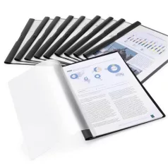   RAPESCO Gyorsfűző, klipes, PP, A4, RAPESCO "Eco GRS Recycled", fekete