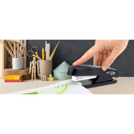 RAPESCO Tűzőgép, 24/6, 26/6, 20 lap, RAPESCO "Eco GRS Recycled Half-Strip", fekete
