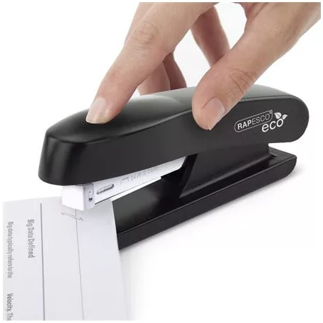 RAPESCO Tűzőgép, 24/6, 26/6, 20 lap, RAPESCO "Eco GRS Recycled Half-Strip", fekete