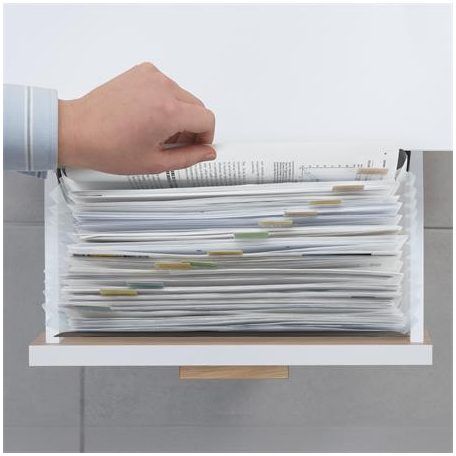 RAPESCO Harmonikamappa, A4, PP, 13 rekeszes, RAPESCO "Eco GRS Recycled", matt fekete