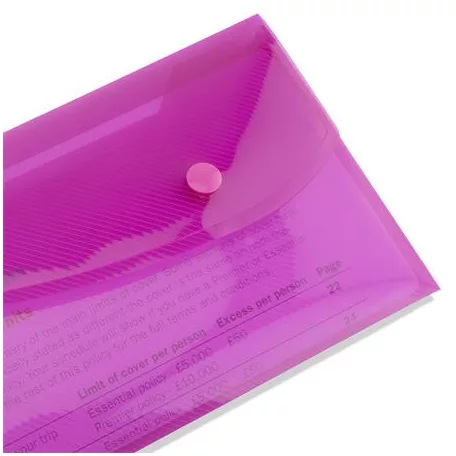 RAPESCO Irattartó tasak, DL, patentos, RAPESCO "Eco GRS Recycled", áttetsző vegyes színek