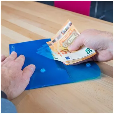 RAPESCO Irattartó tasak, DL, patentos, RAPESCO "Eco GRS Recycled", áttetsző vegyes színek