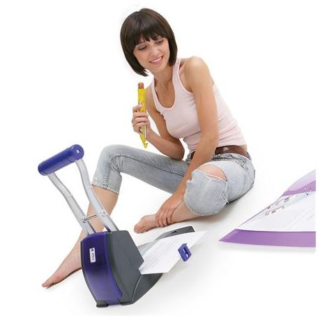 RAPESCO Lyukasztó, nagyteljesítményű, kétlyukú, 150 lap, könnyített lyukasztás, RAPESCO "ECO P2200", szürke