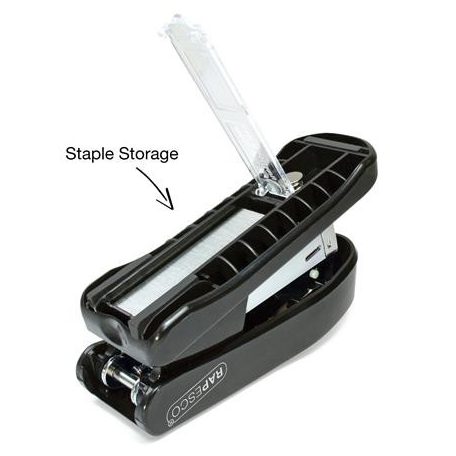 RAPESCO Tűzőgép, 24/6, 26/6, 20 lap, RAPESCO "Snapper Half-Strip", fekete