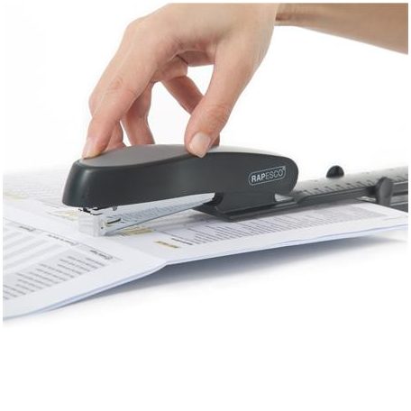RAPESCO Tűzőgép, hosszúkaros, 24/6, 26/6, 20 lap, RAPESCO "Manta Ray", fekete