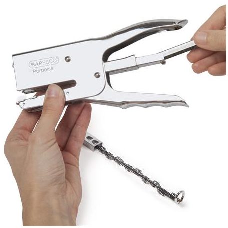 RAPESCO Tűzőgép, kézi, 24/6-8, 26/6-8, 45 lap, fém, RAPESCO "Porpoise", ezüst