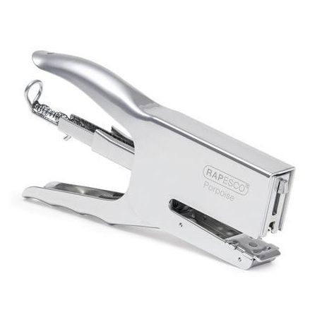 RAPESCO Tűzőgép, kézi, 24/6-8, 26/6-8, 45 lap, fém, RAPESCO "Porpoise", ezüst