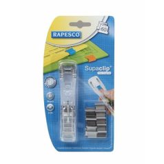   RAPESCO Kapocsadagoló, ezüst kapcsokkal, RAPESCO, "Supaclip 40", átlátszó