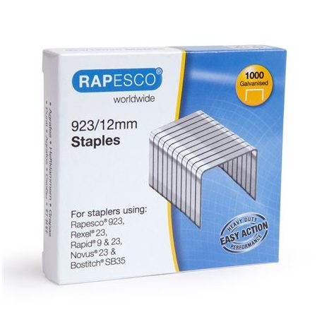 RAPESCO Tűzőkapocs, 23/12, horganyzott, RAPESCO