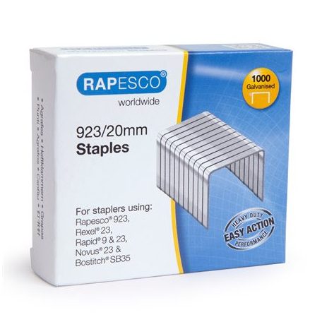 RAPESCO Tűzőkapocs, 23/20, horganyzott, RAPESCO