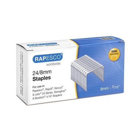 RAPESCO Tűzőkapocs, 24/8, horganyzott, RAPESCO