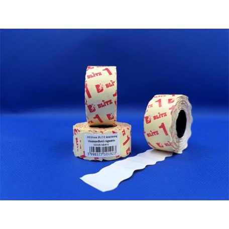 BLITZ Árazószalag, visszaszedhető, 26x16 mm, BLITZ, fehér