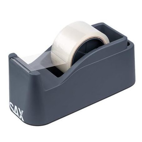 SAX Csomagolószalag adagoló, asztali, csomagolószalaggal, SAX "729", antracit szürke